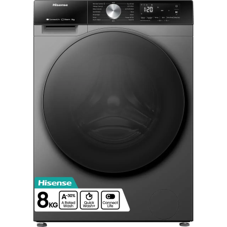 Hisense WF3S8043BT3 wasmachine Voorlader 8 kg 1400 RPM Titanium Verpakkingsschade EWO4914