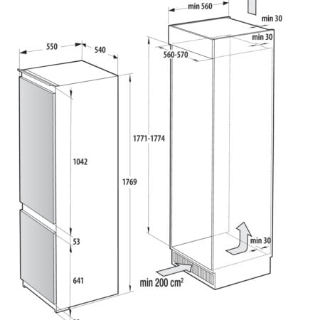 Gorenje G600 RKI517D61 Ingebouwd 270 l Wit DHZ4898
