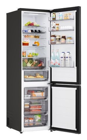 LG GBBS322CEV koel-vriescombinatie Vrijstaand 375 l Zwart - Afbeelding 4