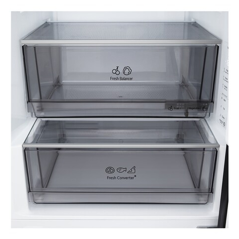 LG GBBS322CEV koel-vriescombinatie Vrijstaand 375 l Zwart - Afbeelding 9