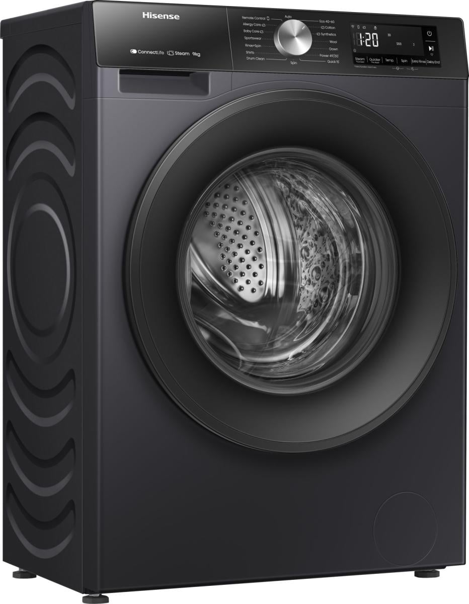Hisense WF3S9043BB3 wasmachine Voorlader 9 kg 1400 RPM Zwart EWO4821 - Afbeelding 11