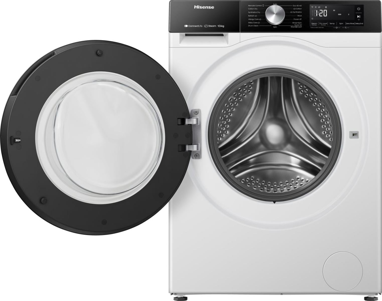 Hisense WD3S9043BW3 Was-droogcombinatie Vrijstaand Voorlader Wit Verpakkingsschade DHZ4793 - Afbeelding 4