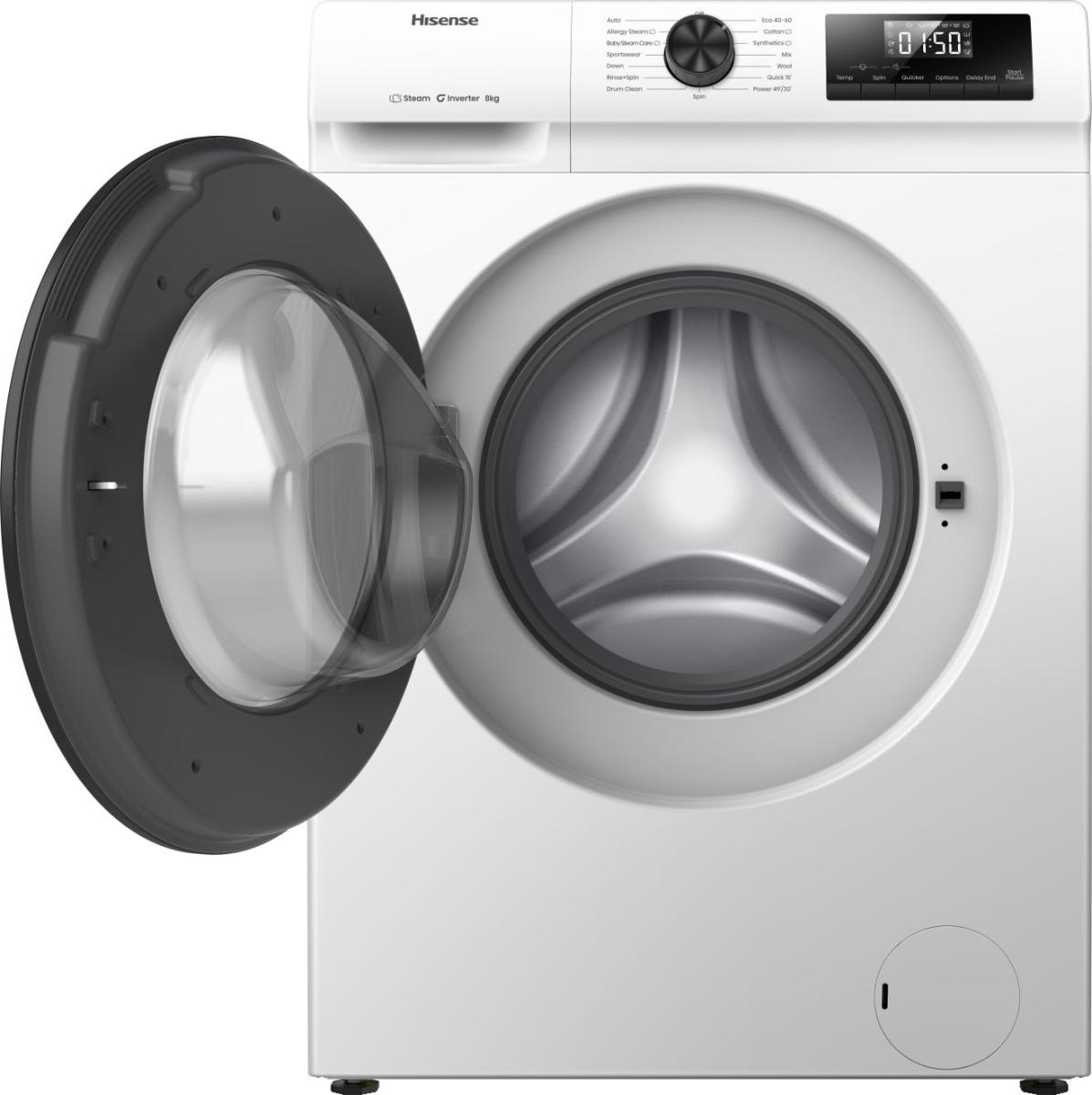 Hisense WF1Q8041BW wasmachine Voorlader 8 kg 1400 RPM Wit Verpakkingsschade DHZ4799 - Afbeelding 3