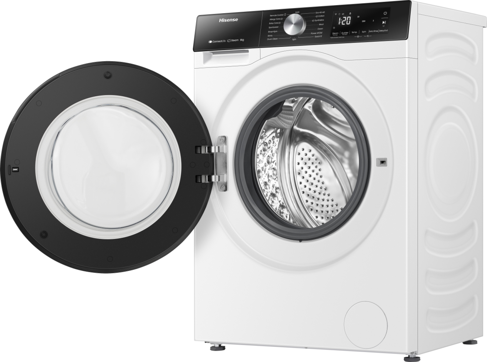 Hisense WF3S8043BW3 wasmachine Voorlader 8 kg 1400 RPM Wit EWO4743 - Afbeelding 6
