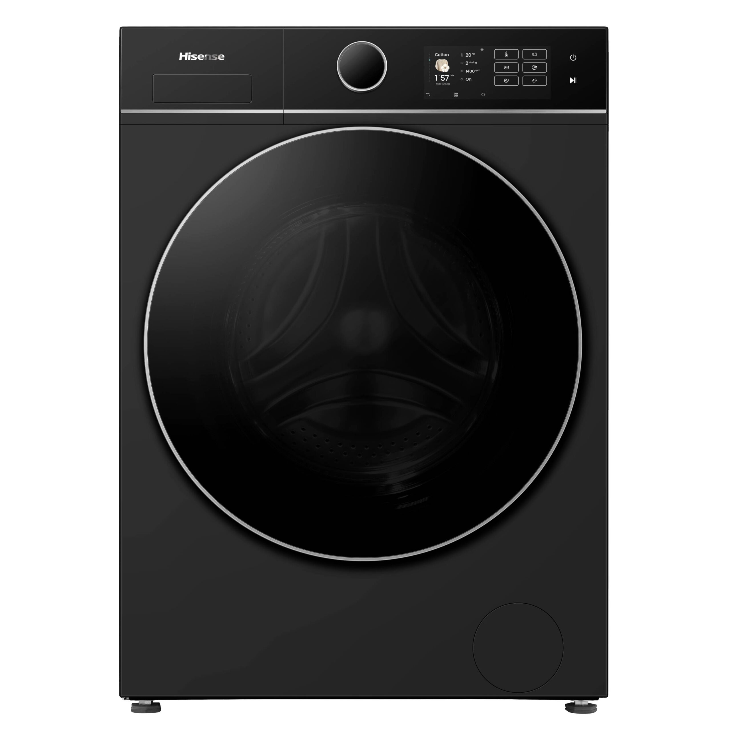 Hisense WF5I1045BBQ wasmachine Voorlader 10,5 kg 1400 RPM Zwart Verpakkingsschade DHZ4804 - Afbeelding 7