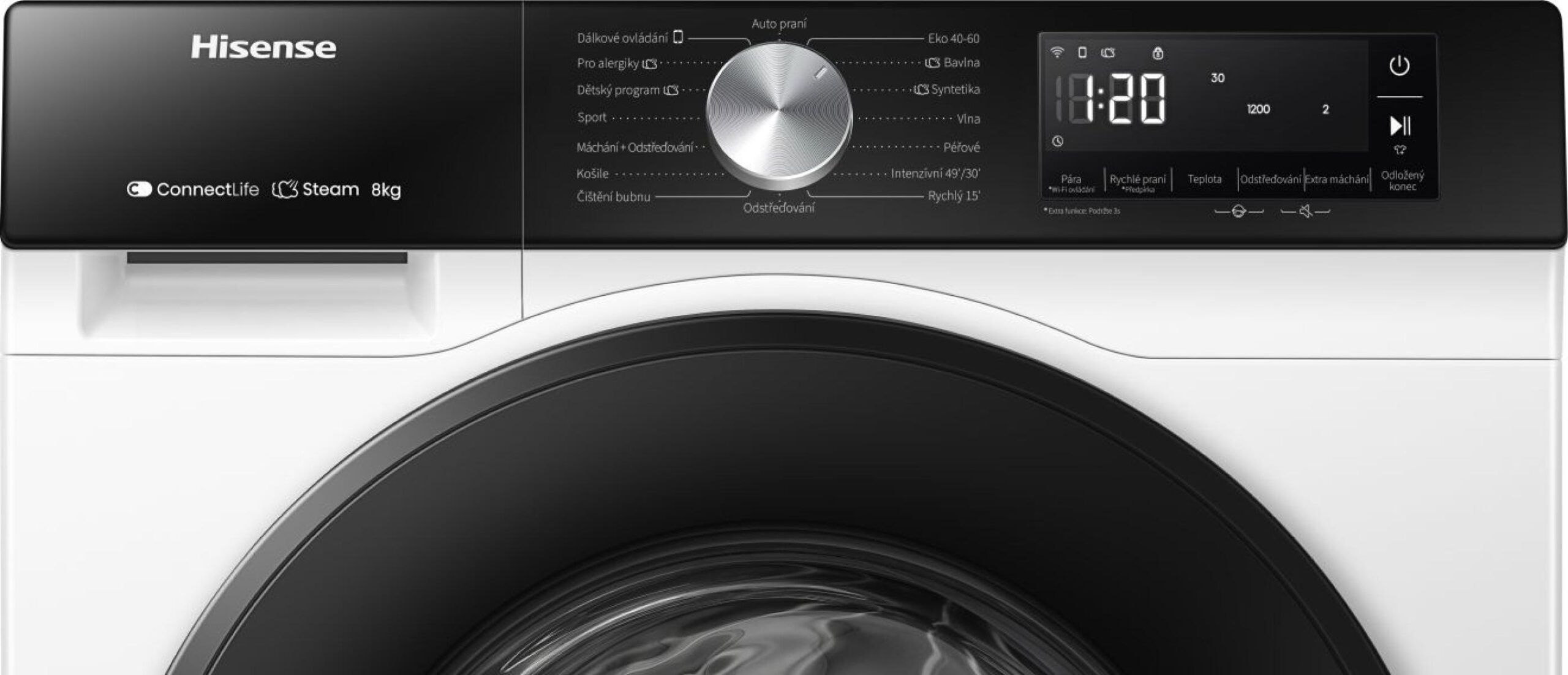 Hisense WF3S8043BW3 wasmachine Voorlader 8 kg 1400 RPM Wit EWO4743 - Afbeelding 7