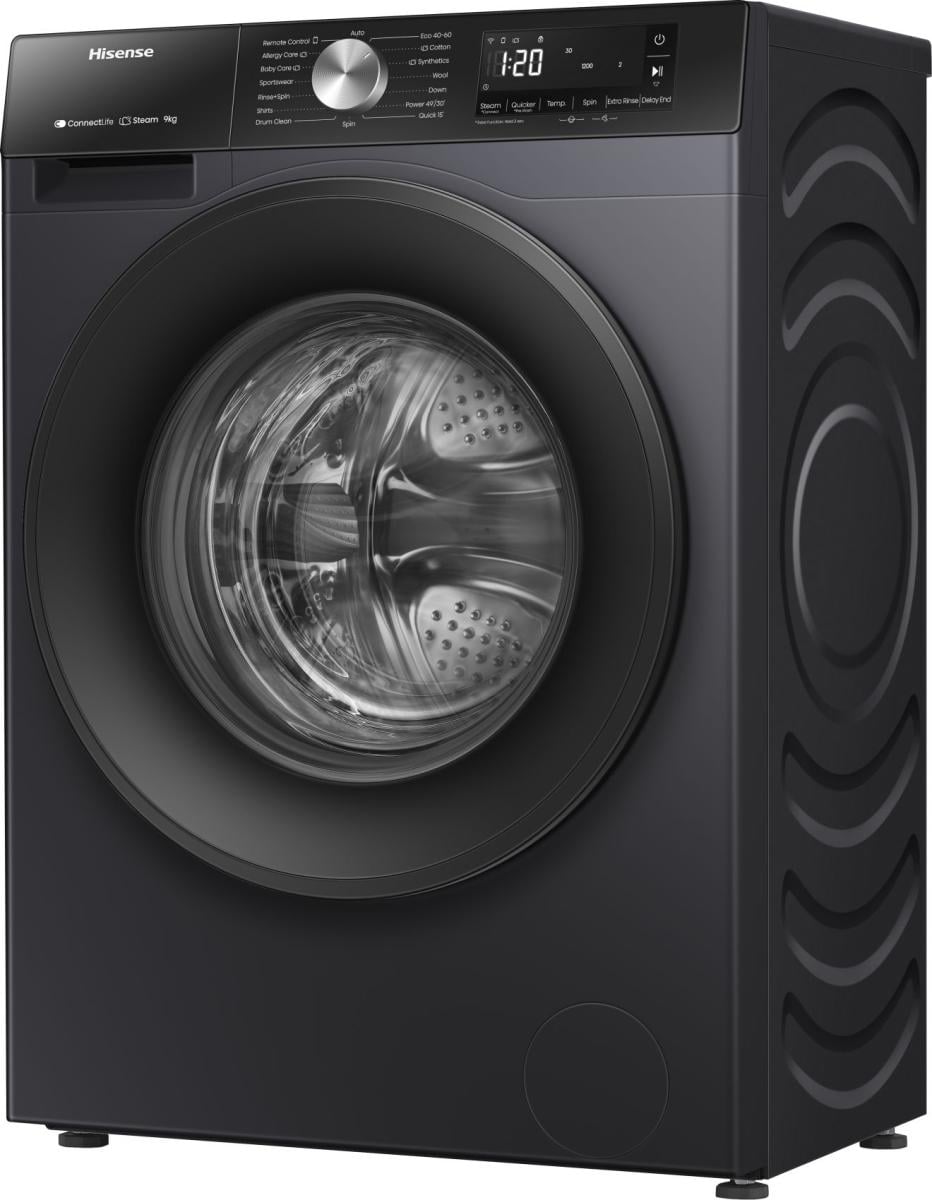 Hisense WF3S9043BB3 wasmachine Voorlader 9 kg 1400 RPM Zwart EWO4821 - Afbeelding 7