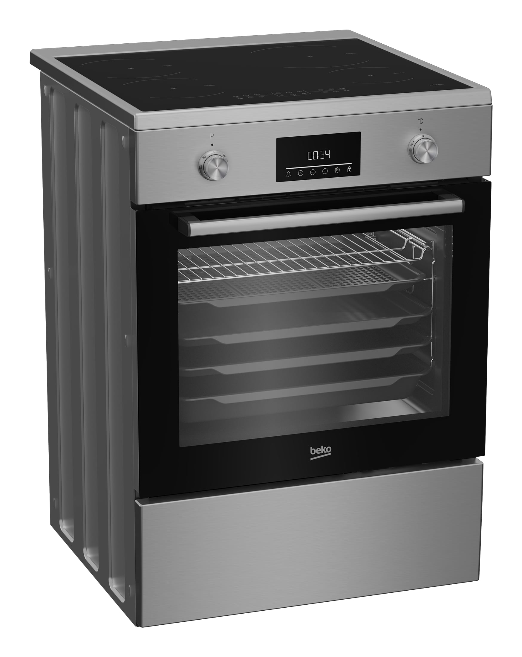 Beko FBMA6930GX Vrijstaand fornuis Electrisch Inductiekookplaat zones Zwart, Roestvrijstaal - Afbeelding 3