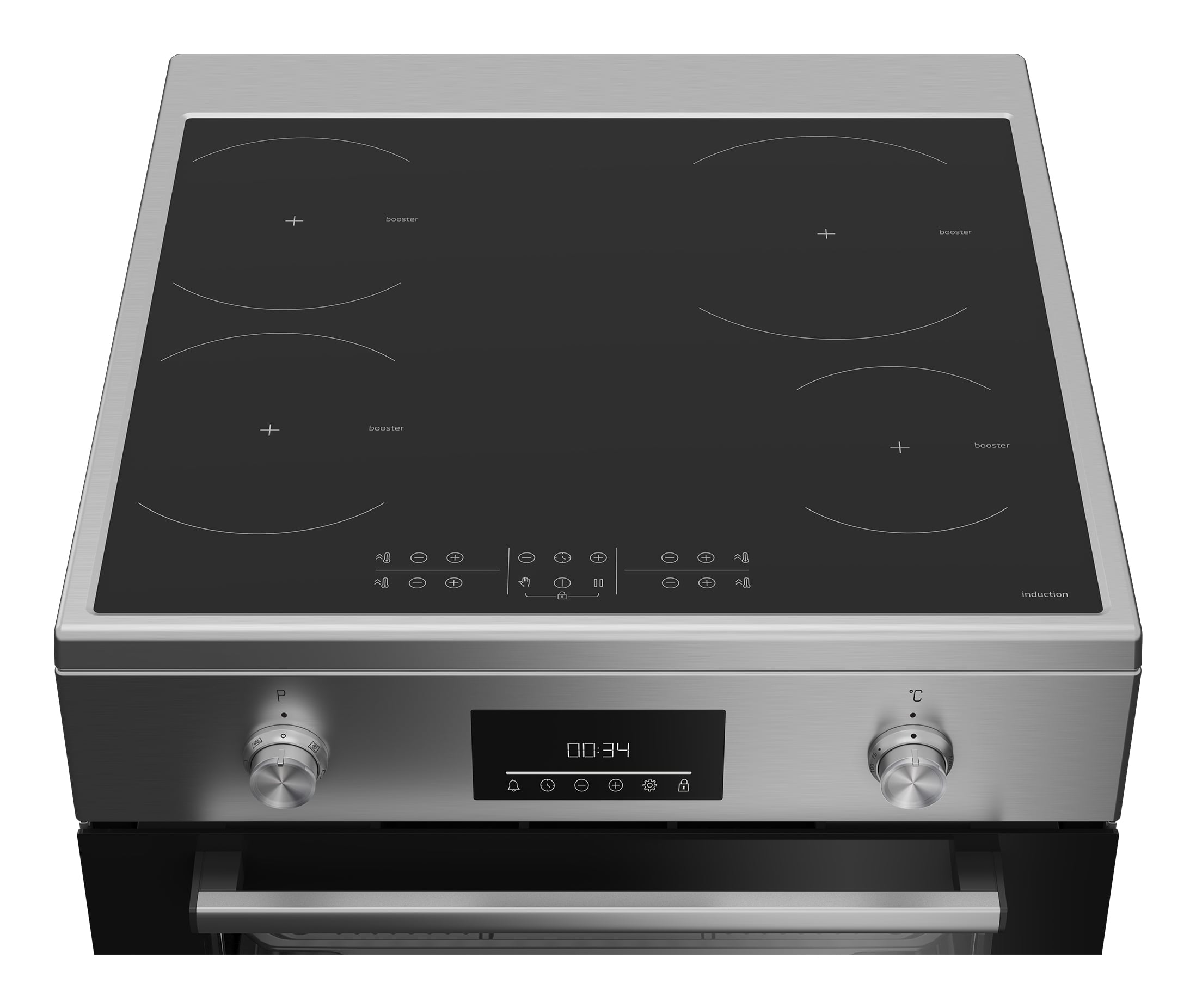 Beko FBMA6930GX Vrijstaand fornuis Electrisch Inductiekookplaat zones Zwart, Roestvrijstaal - Afbeelding 5
