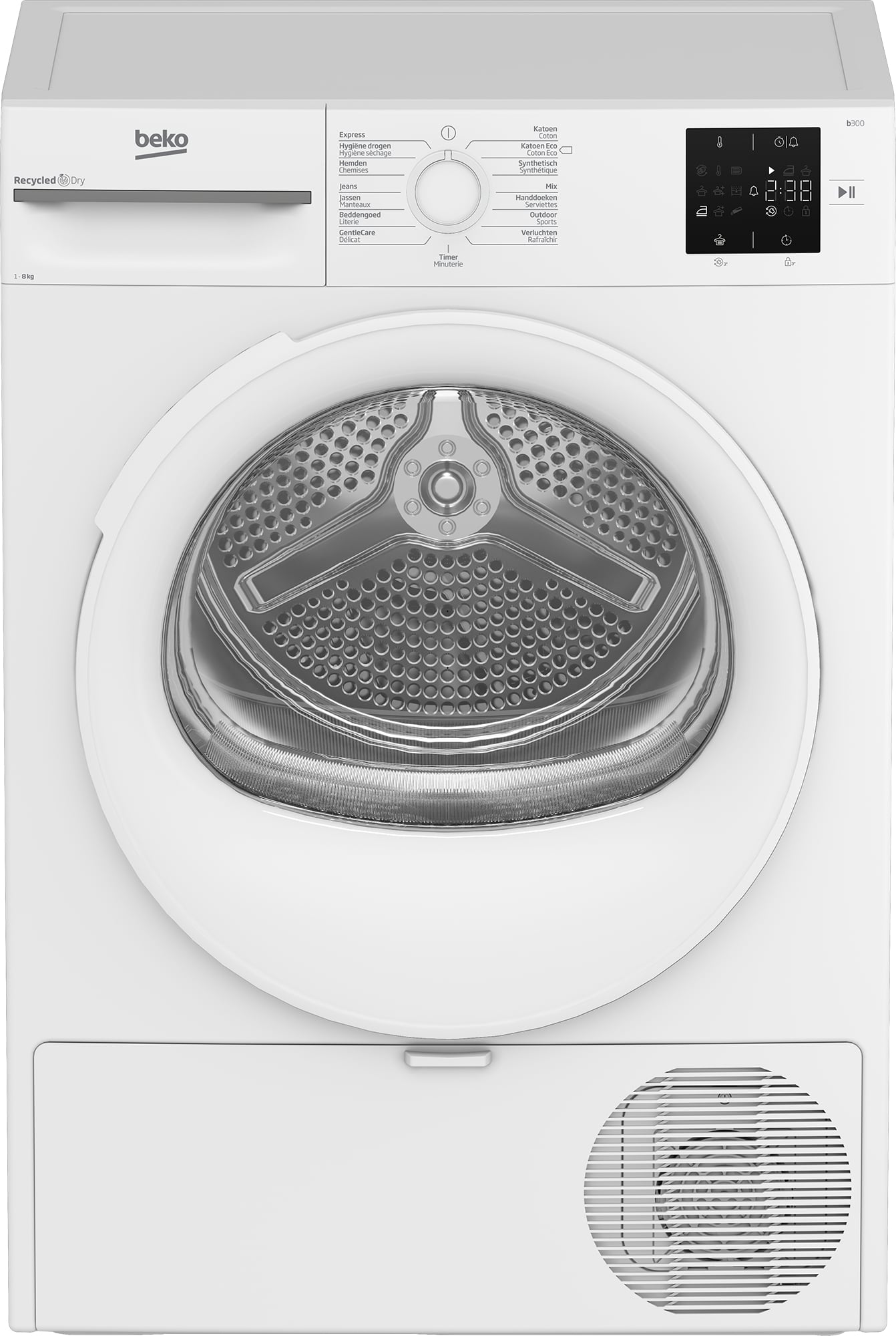 Beko BM3T38232CW wasdroger Vrijstaand Voorlader 8 kg Wit - Afbeelding 10