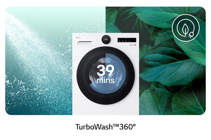 LG F4WX809YC wasmachine Voorlader 9 kg 1400 RPM Wit DHZ4961 VERPAKKINGSCHADE - Afbeelding 6
