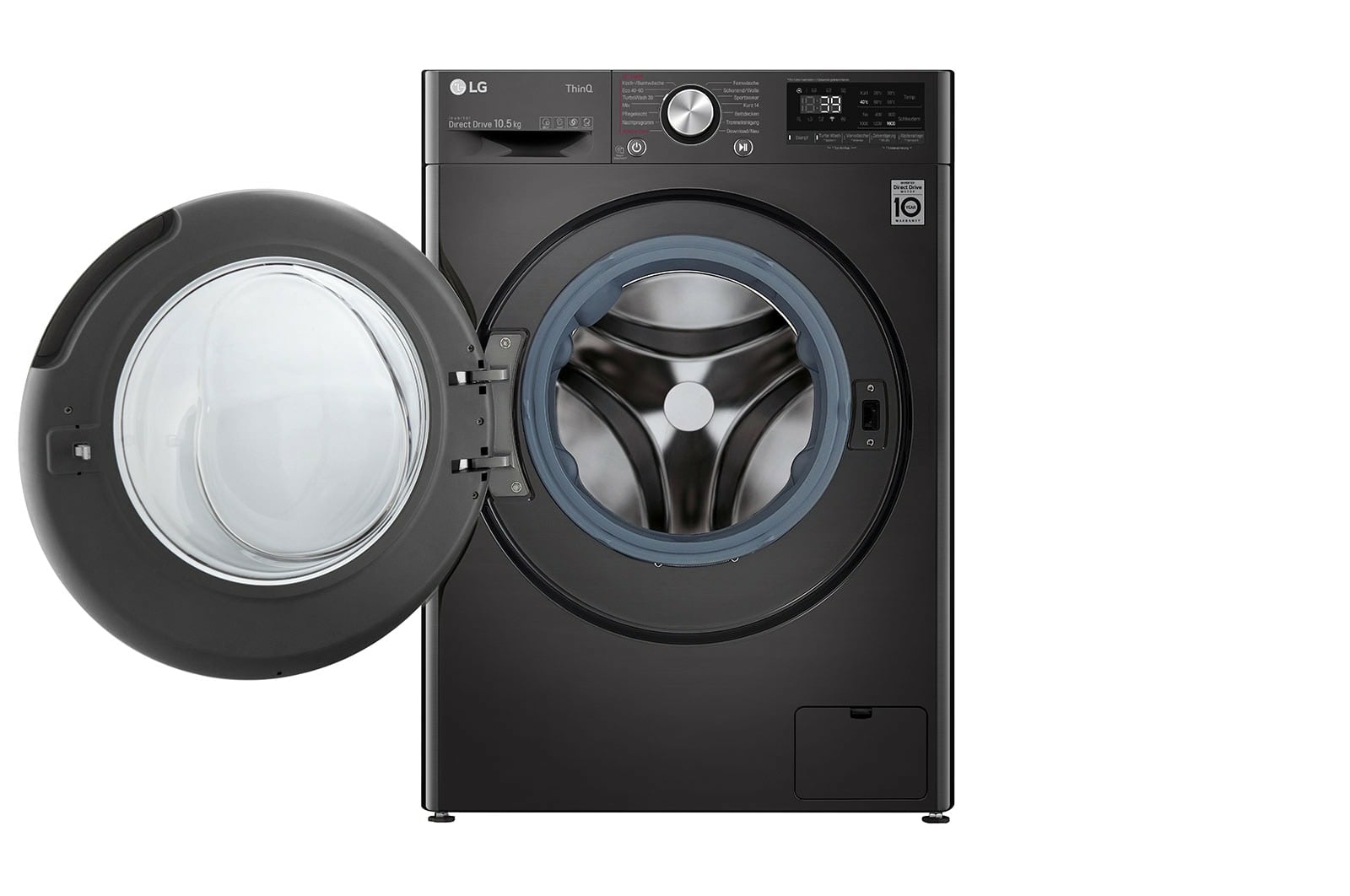 LG F6WV710P2S wasmachine Voorlader 10,5 kg 1600 RPM Zwart, Roestvrijstaal - Afbeelding 3