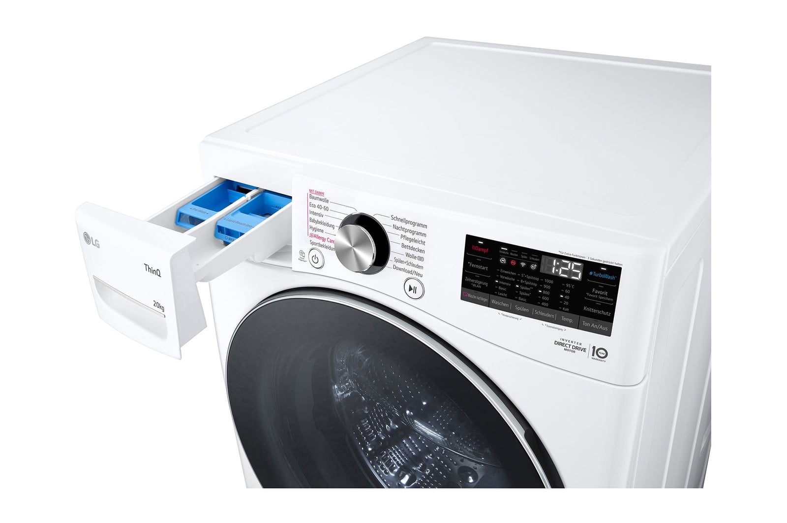 LG F0WVT202 wasmachine Voorlader 20 kg 1000 RPM Wit DHZ4952 VERPAKKINGSCHADE - Afbeelding 8