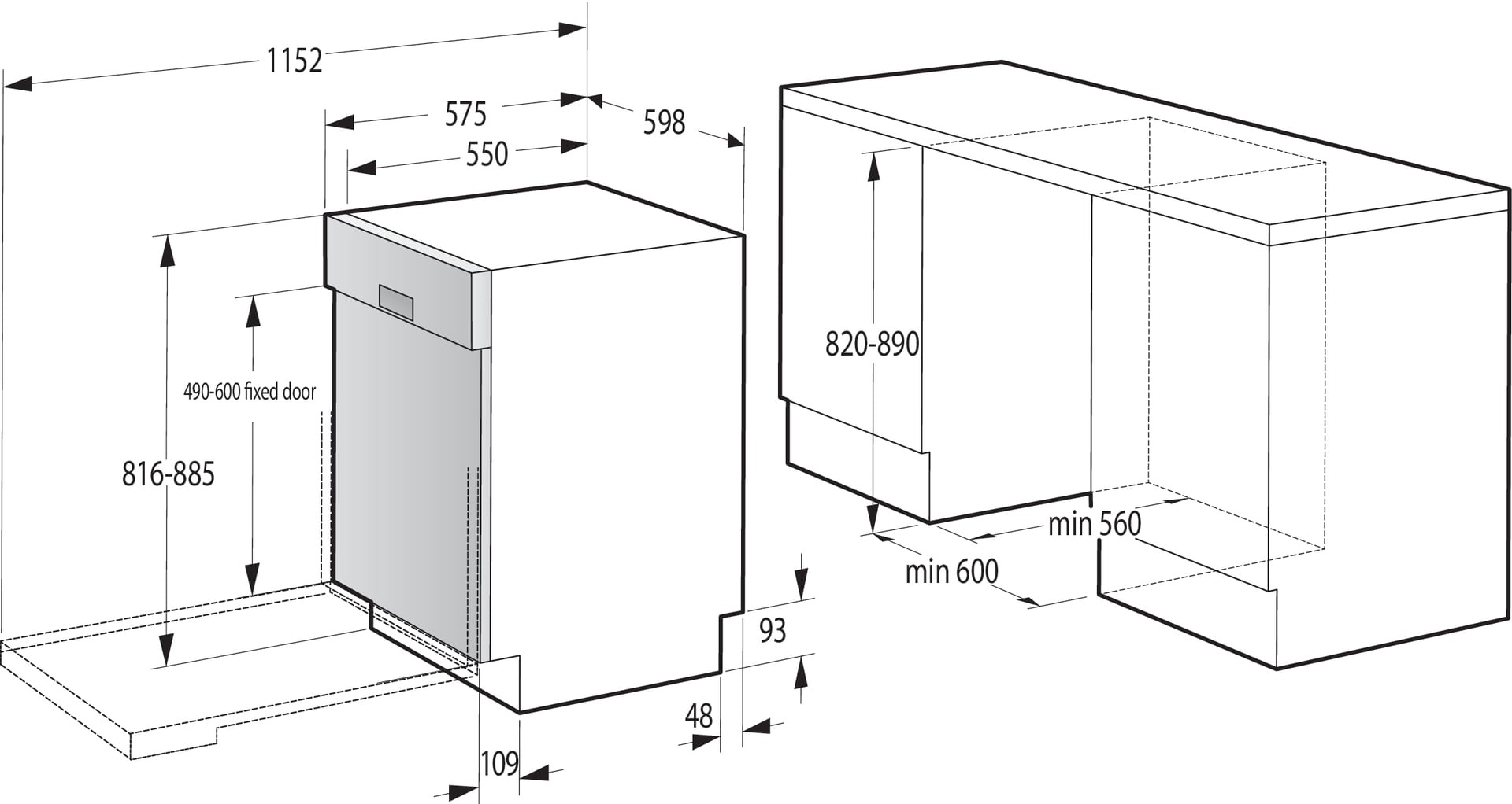 Gorenje GI643D90X Semi-ingebouwd 16 couverts DHZ5119 - Afbeelding 2