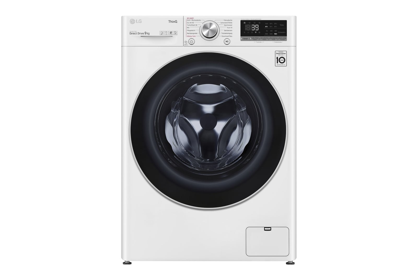 LG F6WV709P1 wasmachine Voorlader 9 kg 1560 RPM Zwart, Wit DHZ4966 VERPAKKINGSCHADE
