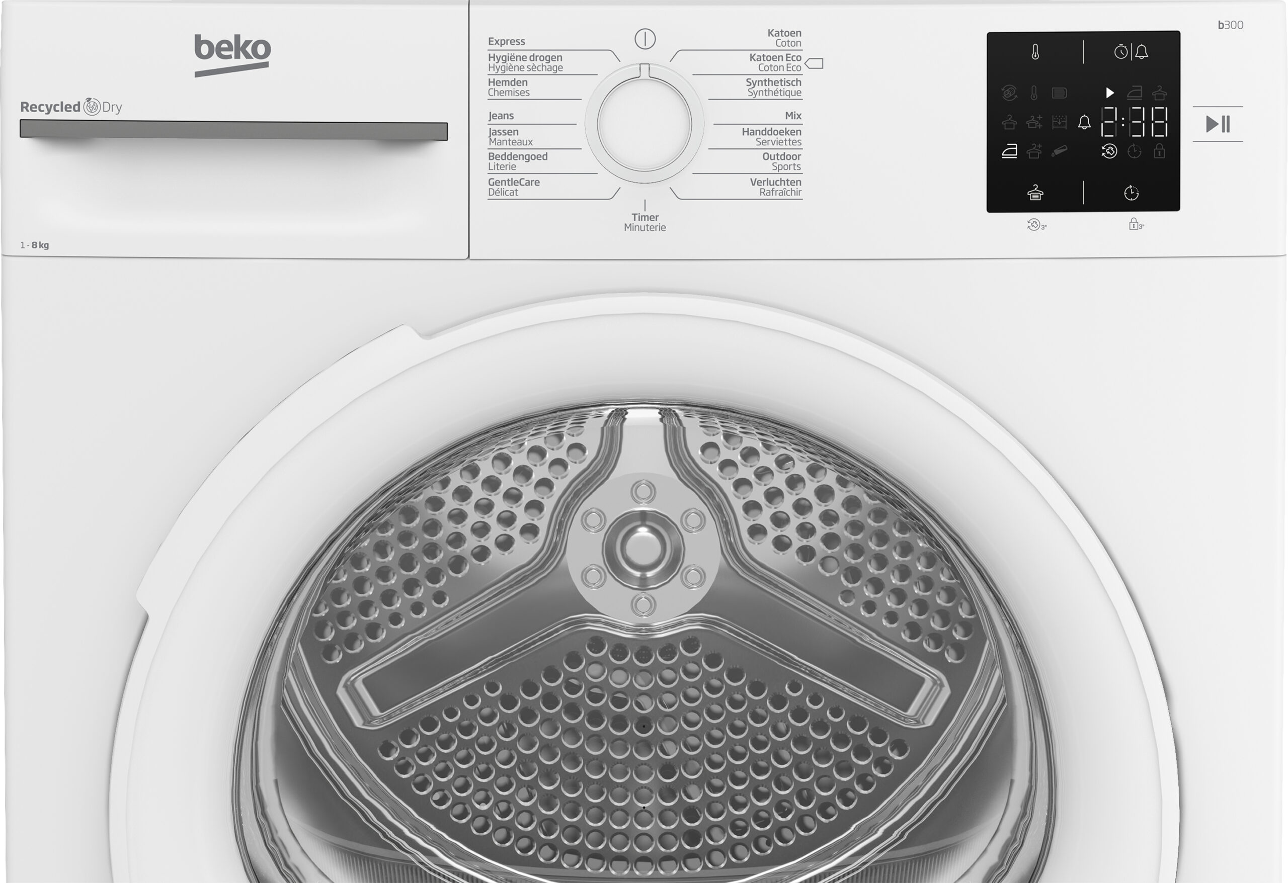 Beko BM3T38232CW wasdroger Vrijstaand Voorlader 8 kg Wit - Afbeelding 5
