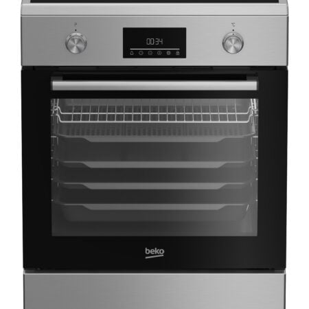 Beko FBMA6930GX Vrijstaand fornuis Electrisch Inductiekookplaat zones Zwart, Roestvrijstaal