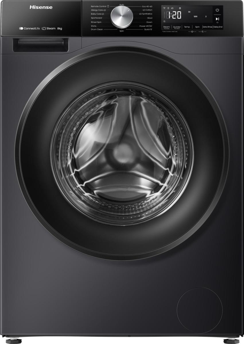 Hisense WF3S8043BB3 wasmachine Voorlader 8 kg 1400 RPM Zwart DHZ5370 - Afbeelding 9