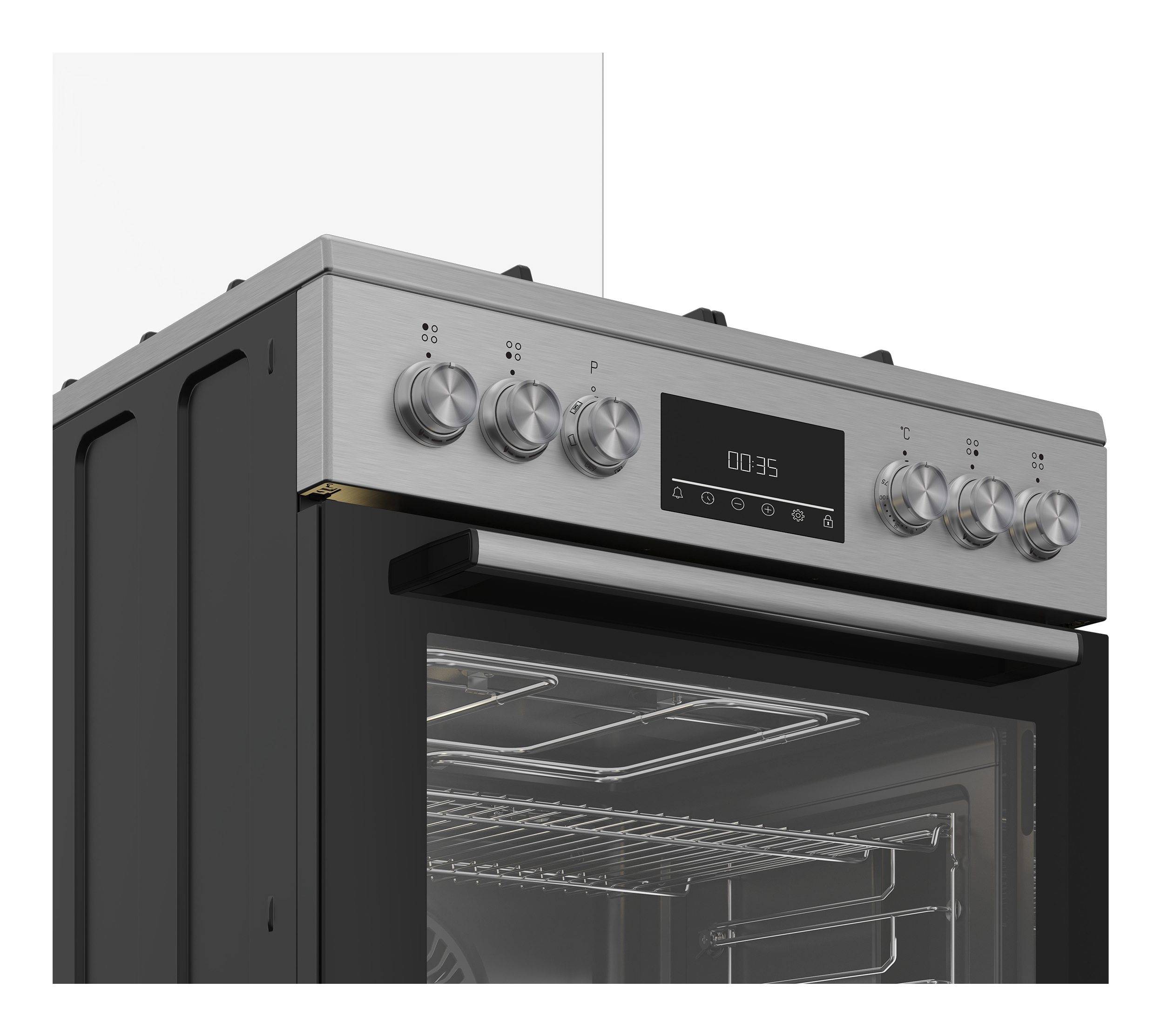 Beko FBE6133XS NL Vrijstaand fornuis Electrisch Gaskookplaat Zwart, Roestvrijstaal - Afbeelding 3