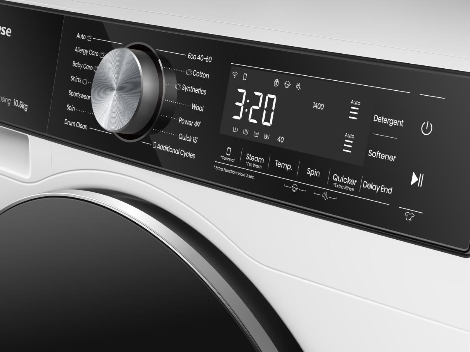 Hisense WF5S1045BW wasmachine Voorlader 10,5 kg 1400 RPM Wit - Afbeelding 9