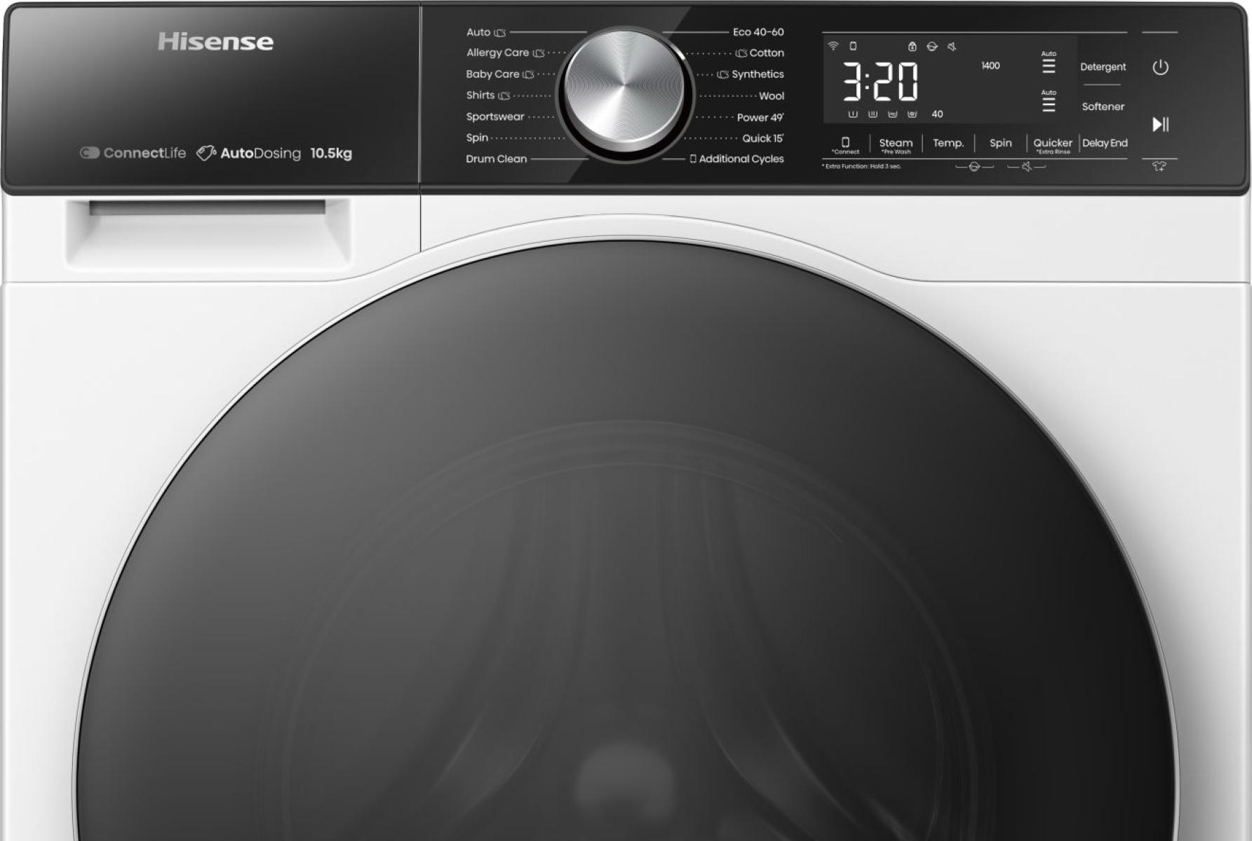 Hisense WF5S1045BW wasmachine Voorlader 10,5 kg 1400 RPM Wit - Afbeelding 8
