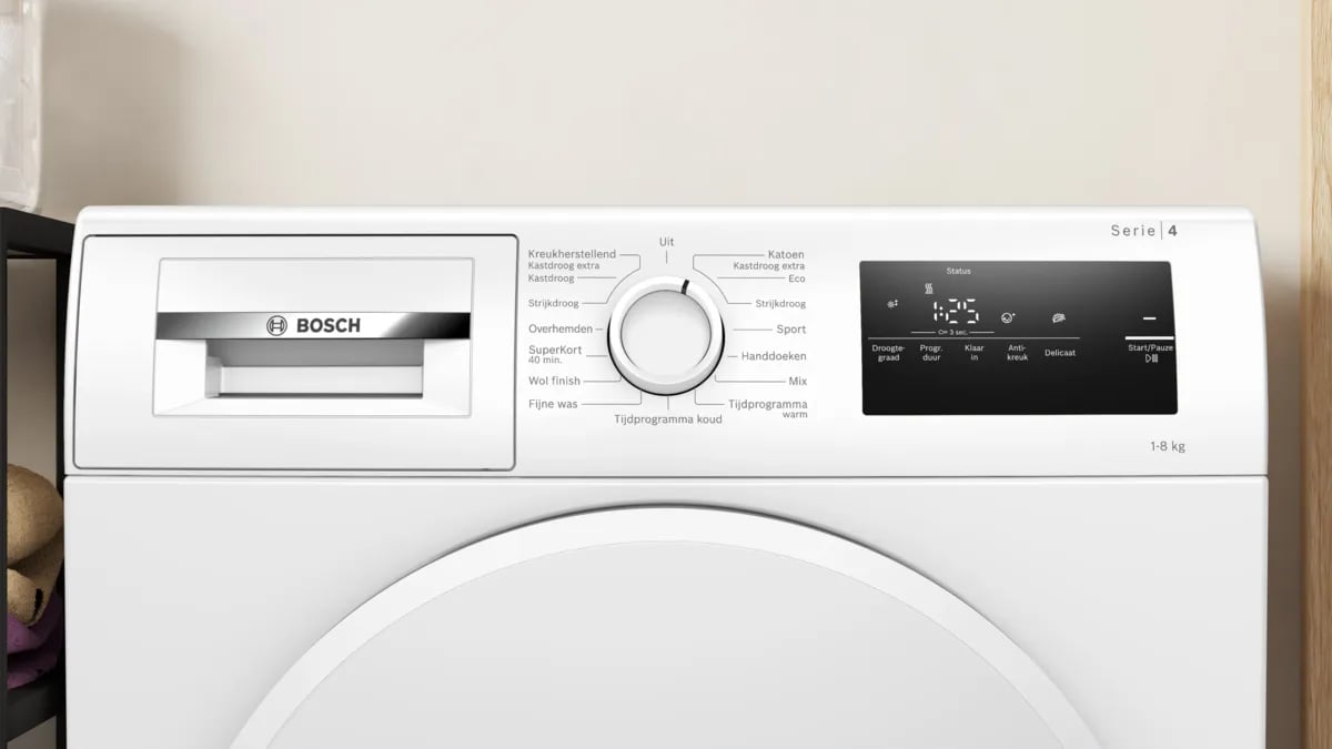 Bosch Serie 4 WTH8300SNL wasdroger Vrijstaand Voorlader 8 kg Wit - Afbeelding 2