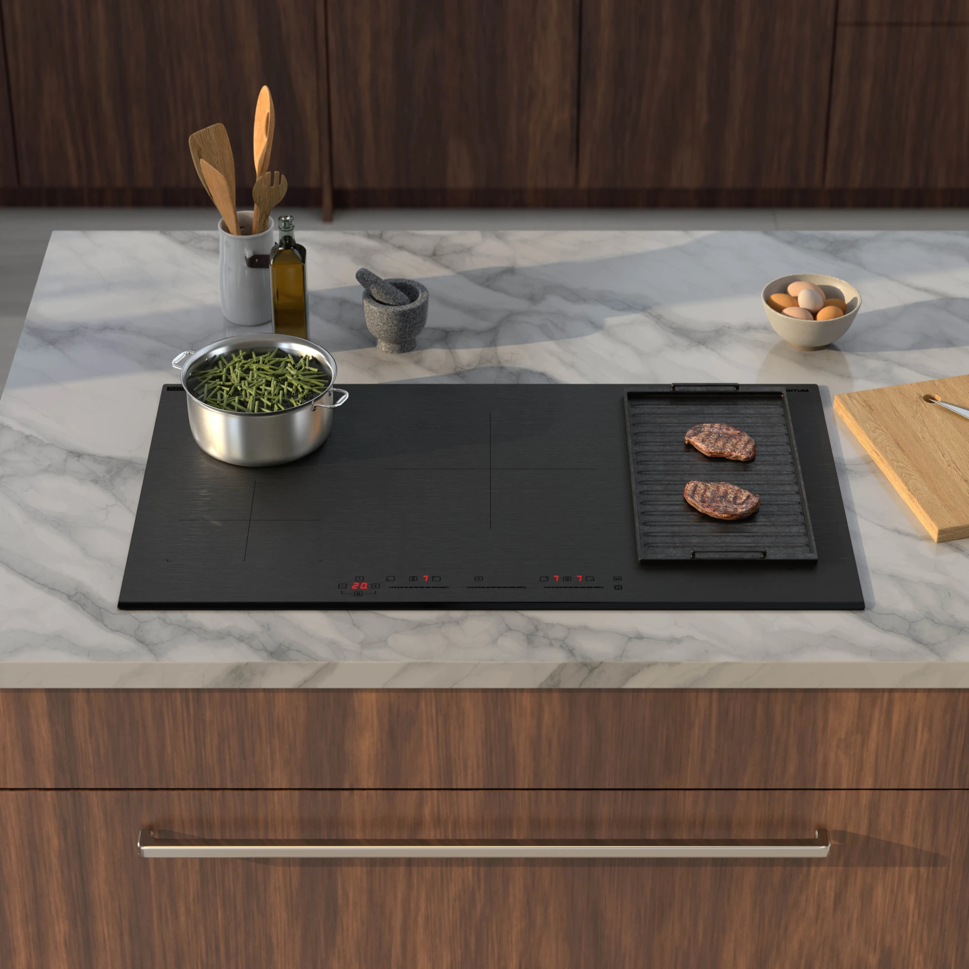 Inventum IKI9035MAT kookplaat Zwart Ingebouwd 90 cm Inductiekookplaat zones 5 zone(s) - Afbeelding 9