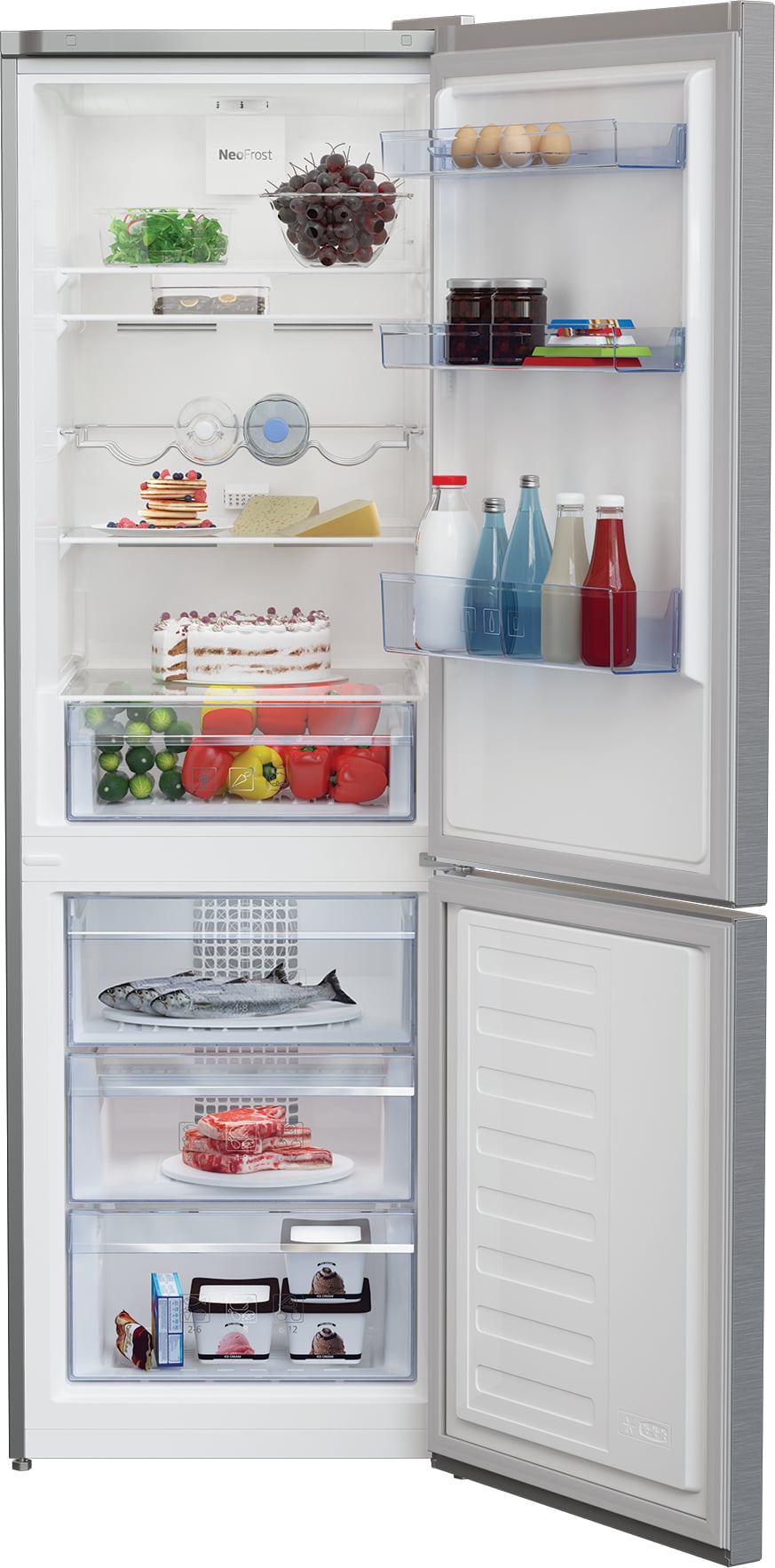 Beko RCNA366K40XBN koel-vriescombinatie Vrijstaand 324 l Roestvrijstaal - Afbeelding 3