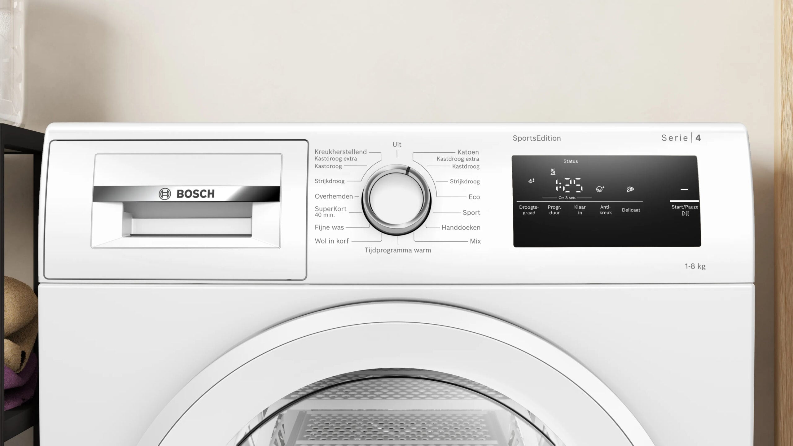 Bosch Serie 4 WTH8520MNL wasdroger Vrijstaand Voorlader 8 kg Wit - Afbeelding 2