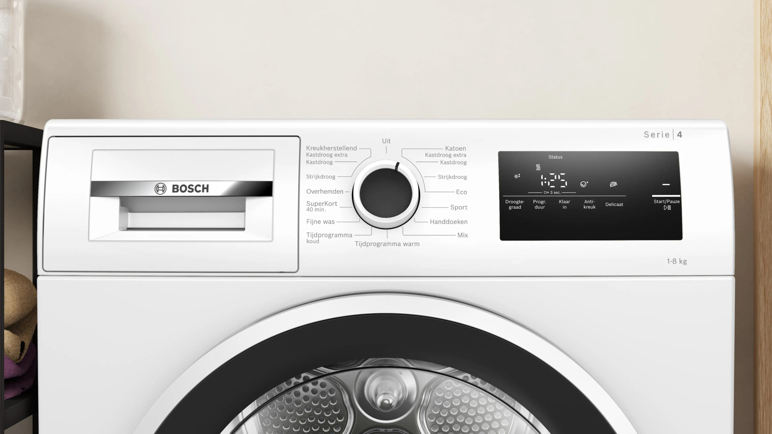 Bosch Serie 4 WTH8520LNL wasdroger Vrijstaand Voorlader 8 kg Wit - Afbeelding 2