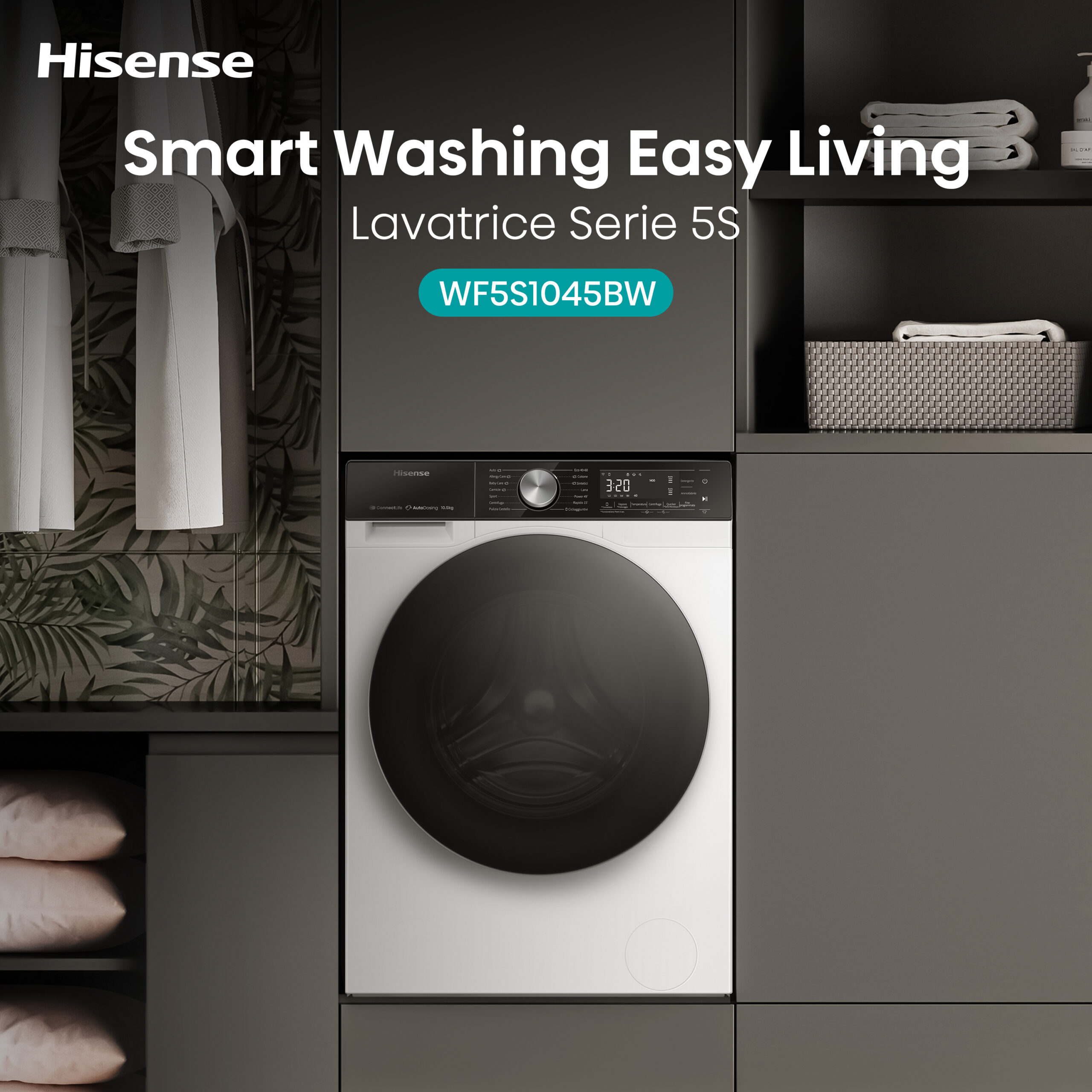 Hisense WF5S1045BW wasmachine Voorlader 10,5 kg 1400 RPM Wit - Afbeelding 21