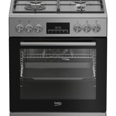 Beko FBE6133XS NL Vrijstaand fornuis Electrisch Gaskookplaat Zwart, Roestvrijstaal