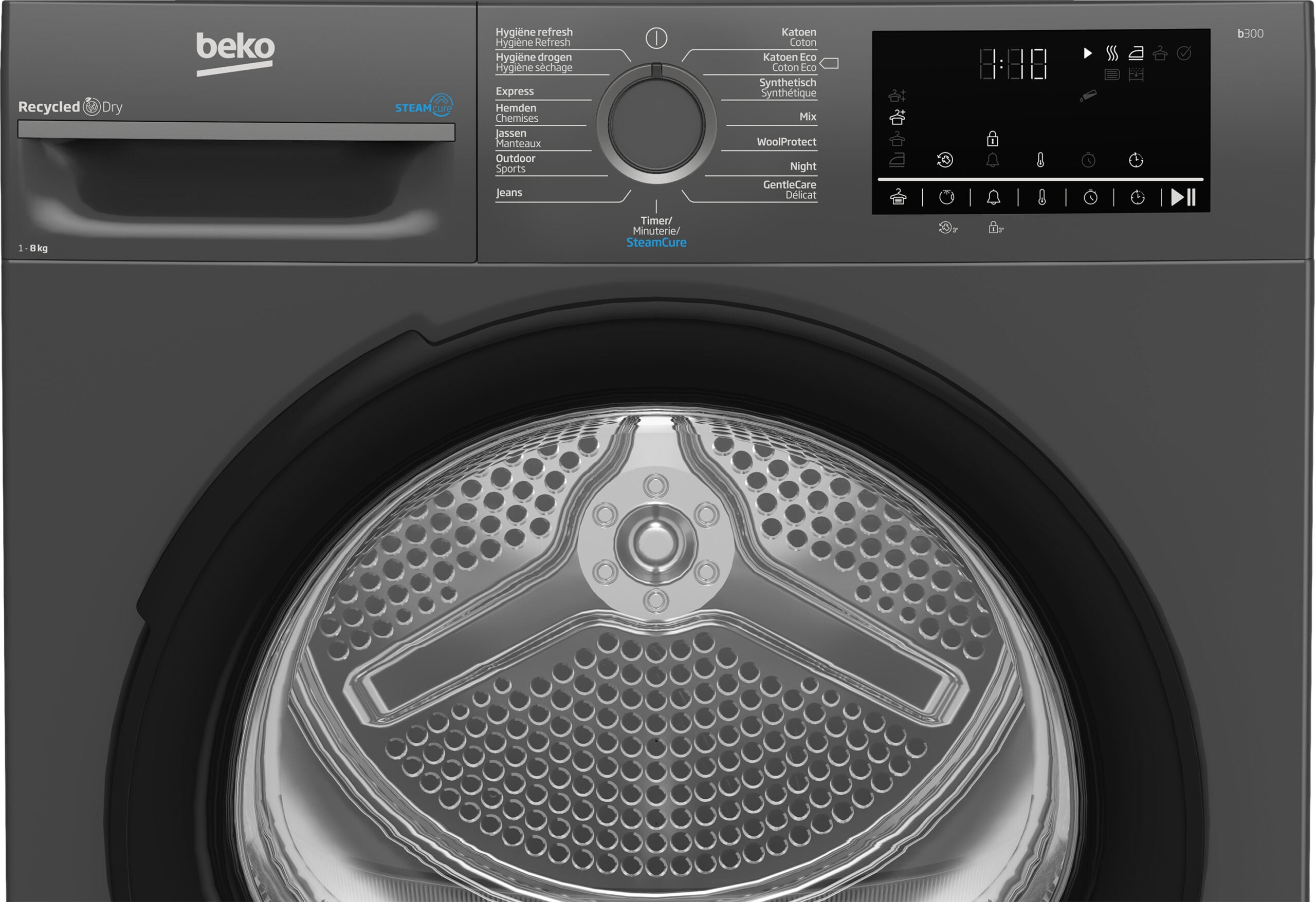 Beko BM3T3824A wasdroger Vrijstaand Voorlader 8 kg Antraciet DHZBEKO179 - Afbeelding 4