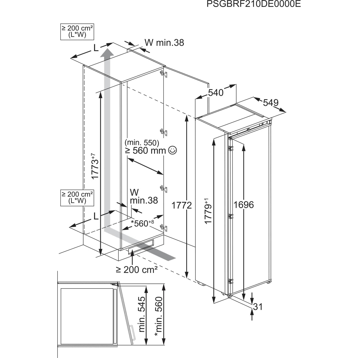 AEG TB7AA181ES Vrieskast Ingebouwd 212 l Wit - EWO201020262SR-NP - Afbeelding 2