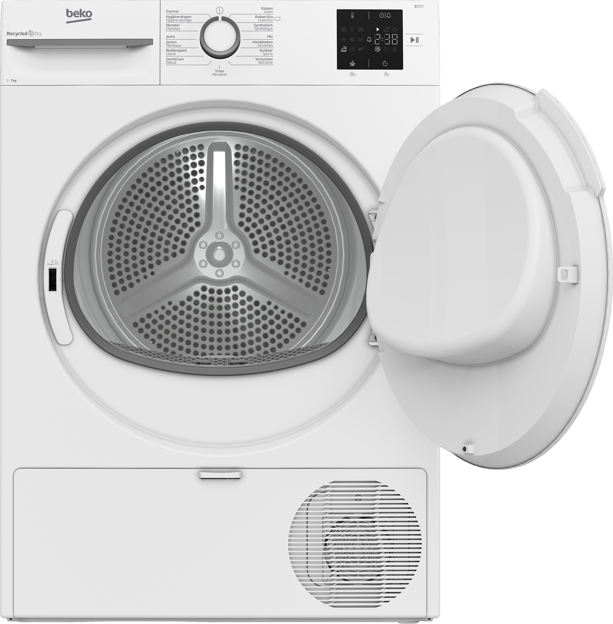 Beko BM3T3722W wasdroger Vrijstaand Voorlader 7 kg Wit DHZBEKO173 - Afbeelding 3