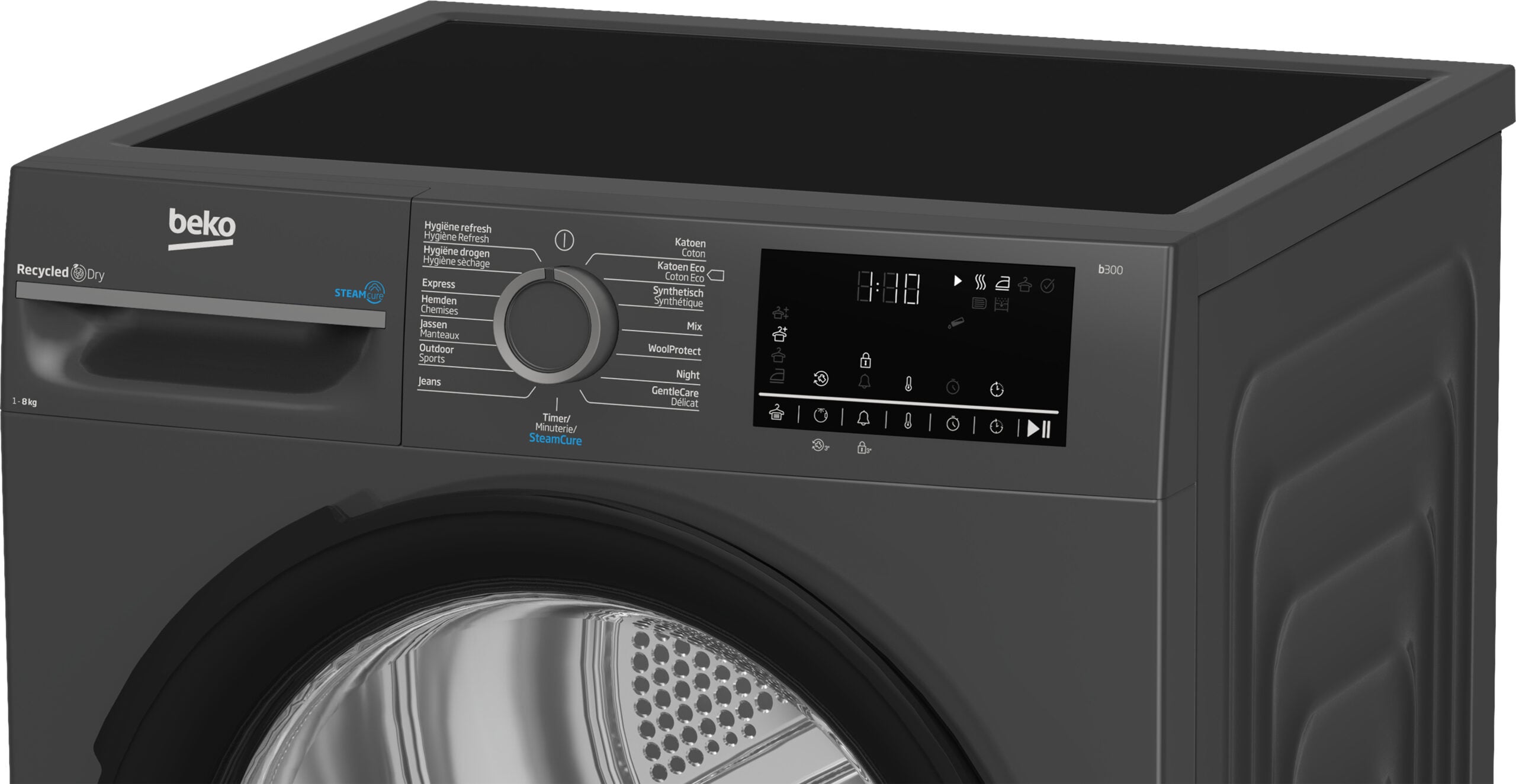 Beko BM3T3824A wasdroger Vrijstaand Voorlader 8 kg Antraciet DHZBEKO179 - Afbeelding 5