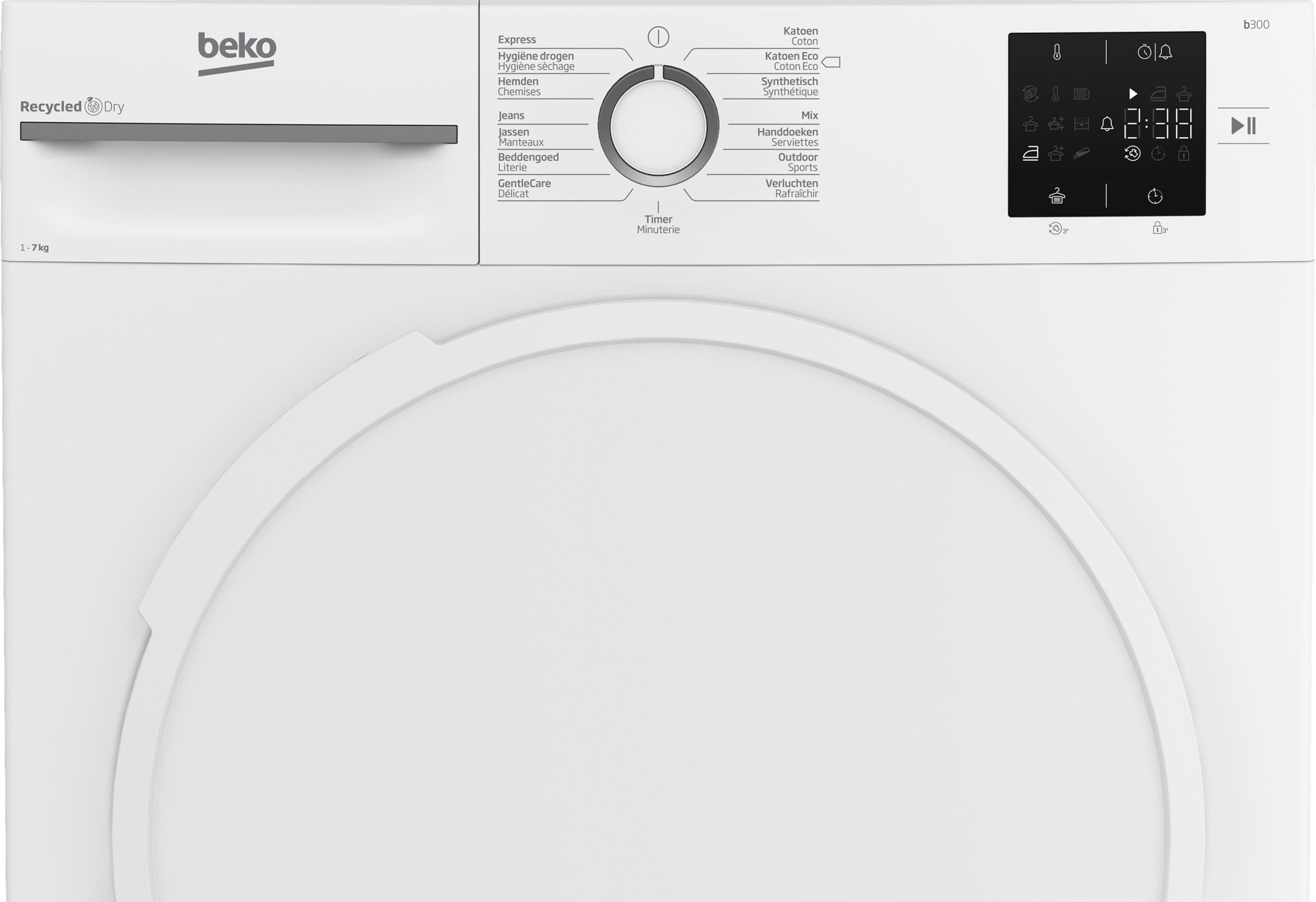 Beko BM3T3722W wasdroger Vrijstaand Voorlader 7 kg Wit DHZBEKO173 - Afbeelding 4
