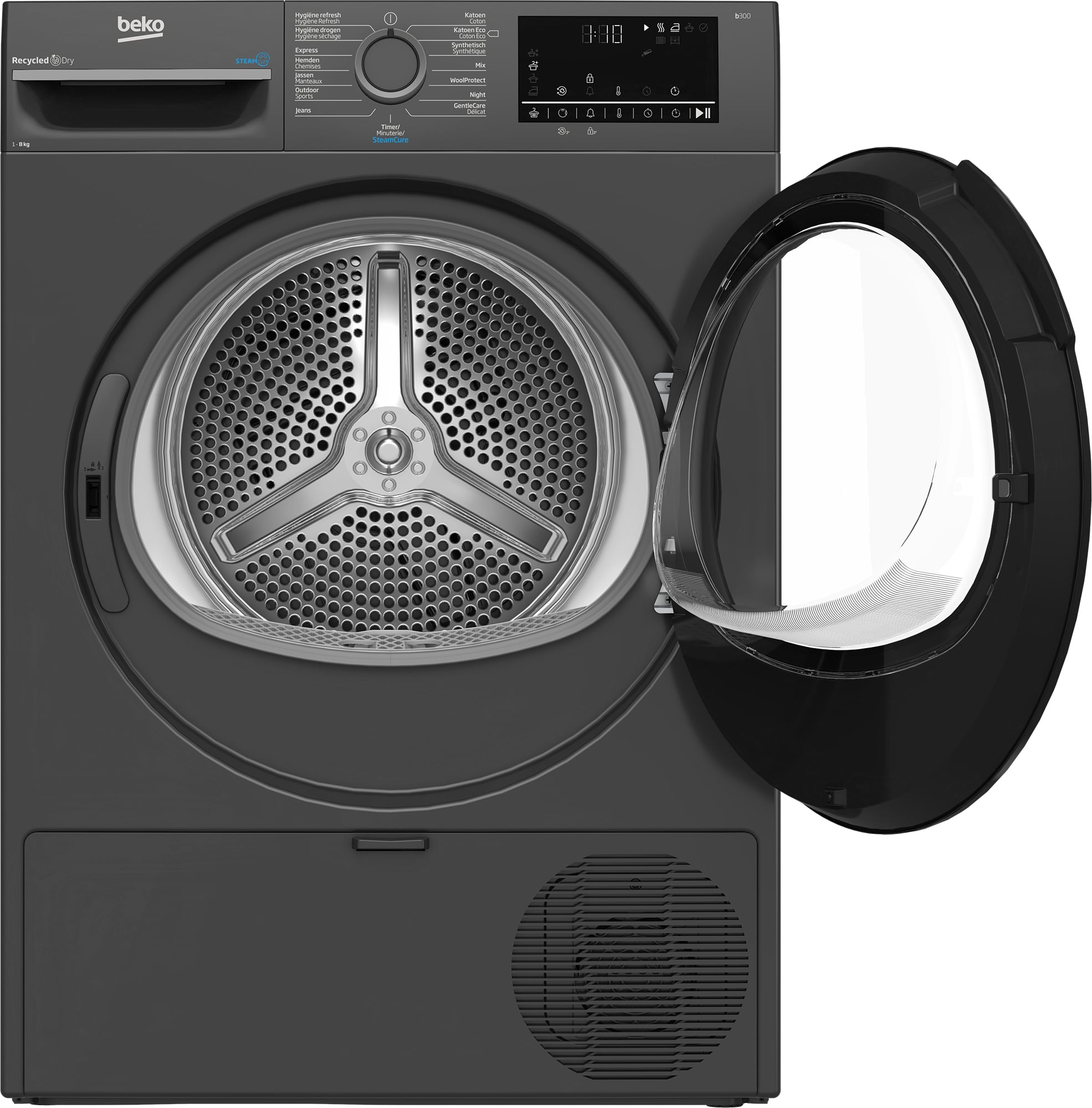 Beko BM3T3824A wasdroger Vrijstaand Voorlader 8 kg Antraciet DHZBEKO179 - Afbeelding 3