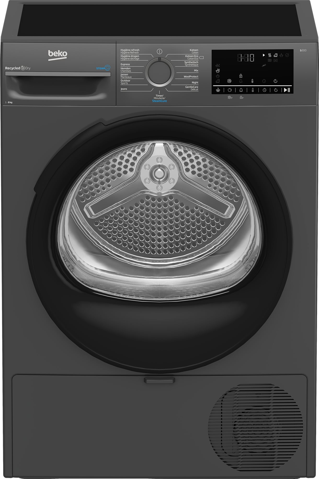Beko BM3T3824A wasdroger Vrijstaand Voorlader 8 kg Antraciet DHZBEKO179